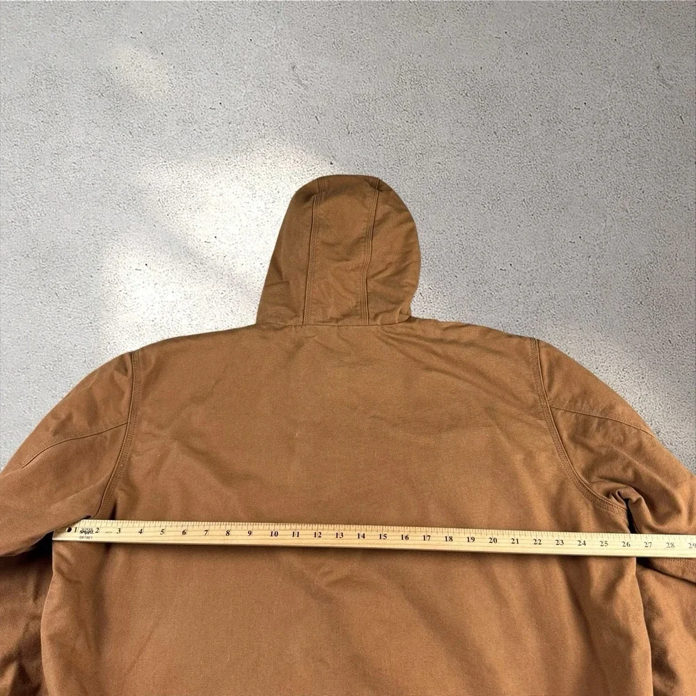Vintage Y2K Carhartt J130 Jacket Brown Hooded Quilt Lined Sz XL